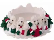 Poodle Holiday Candle Topper Ring White
