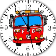Fire Truck Frameless Borderless Wall Clock Nice For Gifts or Decor W171