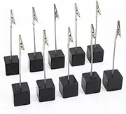 Black Place Card Holder, 12pcs Table Number Holders Black Name Place Card Holder Memo Clip Holder Stand Note Holder Pictures Card Paper Menu Clip Desktop Label Holder Decoration