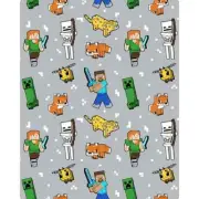 Minecraft Creeper Steeve Alex Mobs Together Soft Flannel Blanket 50" x 70"