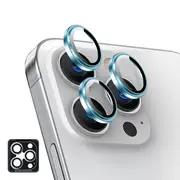 ZUSLAB Apple iPhone 16 Pro Camera Lens Protector, 9H Tempered Glass Camera Cover Screen Protector Metal Individual Ring (2024) - Blue