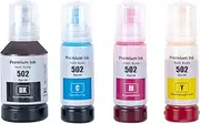 TAAUS T502 Ink Bottle Replacement 502 use for Epson Expression ET-2700, ET-2750, ET-2850, ET-3700, ET-3800, ET-4750, ET-4850 ET-2760 ET-3700 ET-3710 ET-3750 ET-3760 ET-4760 (1B 1C 1M 1Y)