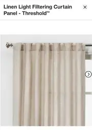 Threehold Linen Light Filtering Curtain Panels in Natural Oatmeal Beige 84x54"