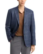 The Men's Store at Bloomingdale's Loro Piana Wool & Silk Fabric Windowpane Unstructured Regular Fit Sport Coat