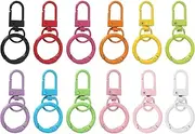 uxcell 12 Pcs Lobster Claw Clasp, Colorful Metal Keychain Clasp Swivel Hooks with Spring Key Rings Trigger Clips for Bag Door Key Chains DIY Craft Jewelry Making, Multicolor