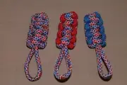 paracord zipper pull - Uncle Sam in Diamonds, red, blue