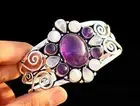 Amethyst Earring & Bangle 925 Sterling Silver Earring Handmade Gemstone Bangle
