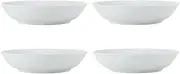 Mikasa Chalk Porcelain Pasta Bowl Set - 4X Large Dinner Bowls for Pasta & Soup | Gift Boxed | Microwave & Dishwasher Safe | Glossy Finish | Stackable Design | 950ml Capacity | 23cm | 4-Piece | White