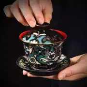 Gold and Silver Gilded Gaiwan, High-Grade Teapot, Porcelain Vintage Teapot