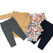 CARTERS Baby Girls Bodysuit and Pants, 4 Piece Set SIZE 12 MOS new with tag
