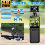 4K Action Camera Handheld Sports DV 1080P HD WiFi Camcorder Pocket Camera Video DVR Motor Cycle 180 Degree Rotatable with 32GB Card