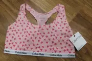 NEW CALVIN KLEIN CAROUSEL COTTON BRALETTE WIREFREE BRA TOP PINK SIZE S -QP10360