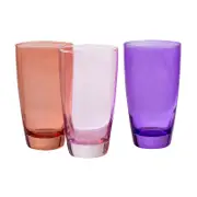 6pc Ecology Tiara Glass Hi Ball/Cocktail Drinking Barware Tumbler Set Pink 465ml