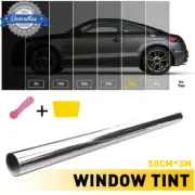 300CM Uncut Roll Mirror Window Tint Film 50% VLT Silver Car Home Office Glass
