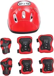 SUPVOX Boys and Girls Helmet and Girls Ladybug Helmet Wrist Guards for Roller Skating 1 Set of Thickened Protective Supplies