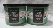EMILY IN PARIS Bath & Body Works 3-wick Scented Candle Lot Set 2 MACARON CLOUD