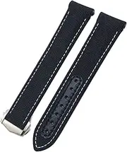 [CEKGDB] 19/20/21mm Curved End Nylon Fabric Watchband Fit for Omega Seamaster 300 Aqua Terra 150 Watch Strap