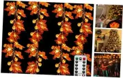 Fall Decor Lighted Maple Leaf Garlands Thanksgiving Halloween Fall