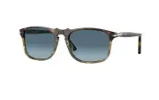 PERSOL PO3059S 1158Q8 Tortoise Spotted Brown Azure Grad Blue 54 Men's Sunglasses