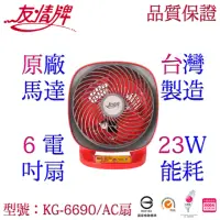 在飛比找momo購物網優惠-【友情牌】6吋循環扇KG-6690(電風扇、循環扇、壁掛扇、