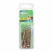 Zenith 10G x 50mm Gold Passivated Countersunk Head Timber Screws - 16 Pack