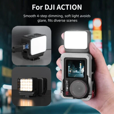 Magnetic Adjustable Fill 20 LED Video Light For DJI ACTION Pocket 3 Camera Vlog