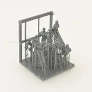 XJT160348 1/160 10mm N Scale Miniature Factory Building Military Car Railroad Track Accessory Props Diorama Scenery Firefighters Rescue The Injured