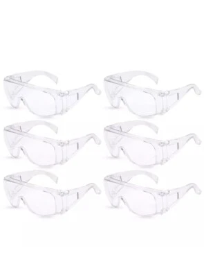Qty.6 BISON LIFE Diamont Vented Over Glasses Safety Glasses Meets ANSI Z87.1 New