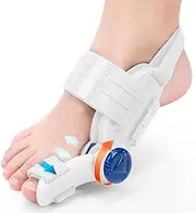 Bunion Corrector for Women & Men, Adjustable Bunion Corrector with Soft Gel Pad, Anti-slip Toe Separators for Bunion Relief, Toe Straightener, Suitable for Left and Right Feet (White)