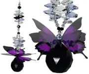 Butterfly Crystal Suncatcher Gift black/purple suncatchers handmade in Australia