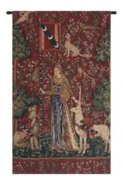 Lady and the Unicorn Touch Medieval Belgian Tapestry Wall Art Hanging 27x16 inch