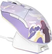 DAREU Dream Purple Wireless Gaming Mouse with Charging Dock Rechargeable RGB,12K DPI,7 Programmable Buttons High-Precision Sensor [300IPS] [1000Hz] for PC Notebook Mac, EM901X-DP