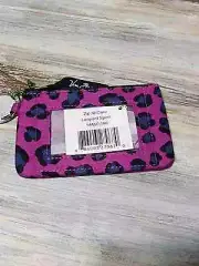 NWT Vera Bradley Leopard Spots Zip ID Case Keyring Retired Design