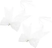 Elegant Lace Bow Decorations Multi-use Satin Ribbon Bows Mini Bows for Craft Wedding Bow