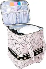 Nail Storage Bag, Nail Polish Organizer, Manicure Travel Case, Nail Polish Carrying Case With Manicure Tools Storage Sections Holds 30 Bottles for Nail Tools Storage