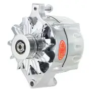 Powermaster Alternator 8-67100; 100 Amp Polished Serpentine (6G) for Ford