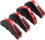 Front Spoiler 4pcs Universal Carbon Fiber Car Modified Rear Bumper Diffuser Spoiler Rear Bumper Lip Diffuser Anti-Collision Car Body Kit(Red Black)
