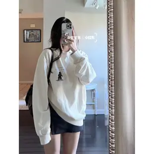 🧸Brandy Melville 經典小熊刺繡米白大學T Erica snow lodge sweatshirt