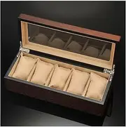 Watch Display Box 5 Checkered Watch Collection Boxes, Simple Retro Wooden Watch Storage Box, Multifunctional Watch Storage Box Watch Cases for Men (Color : A) FANDIAO