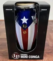 Latin Percussion MINI Conga 11”Tall With Puerto Rico Flag Design.