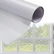 XhuangTech One Way Privacy Window Film,White Perforated Vinyl Window Film,Self Adhesive Dotted Perforated Mesh Window Vinyl Privacy Film for Car and Home