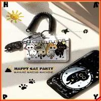 在飛比找蝦皮購物優惠-🍭票卡 證件套 HAPPY可愛曬貓貓咪卡套學生情侶飯卡校園卡