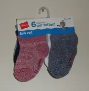 Hanes Infant Boys Our Softest Low Cut Socks 6 Pack 12-24 M