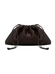 The Essential Pouch Bag in Chocolate Brown Satin | The UNDONE