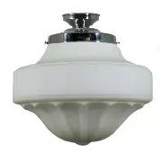 Derby Opal Matt 13&quot; Shade w 6 1/4&quot; Chrome Batten Fix Light