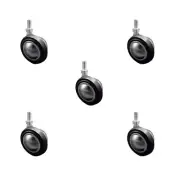 2.25 Inch Bright Chrome Soft Tread Ball Caster – 3/8 Inch Threaded Stem–Set of 5