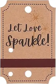 100PCS Kraft Wedding Sparkler Tags, “Let Love Sparkle” Rustic Sparkler Sleeves with Match Striker Strips for Weddings Send-Off, Anniversary, Parties, Graduation, Birthday, Engagement Event