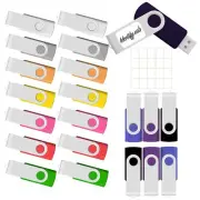 8GB USB Flash Drive 20 Pack Thumb Drives 8 GB USB Drives Memory Stick Swivel ...