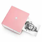 Mini Pocket Printer,Portable Bluetooth Thermal Printer Pocket Printer Compatible with iOS + Android for Organizing Office Documents,Work List Printing,Black and White Picture (Pink)