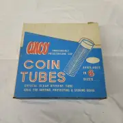 Rare Vtg Anco coin tubes 100 count penny cent size NOS clear coin collectors